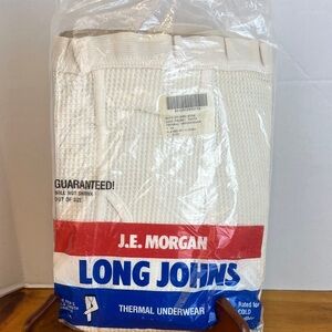 White Long Johns Thermal Underwear J.E. Morgan Vintage NIP Deadstock Sz L 38/40